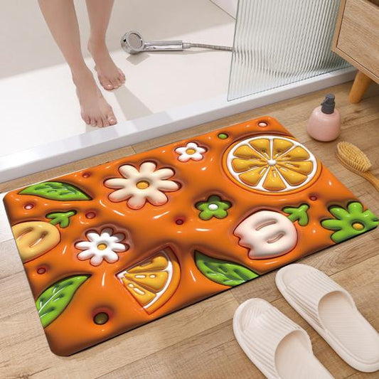 3D Flower Desing Bathroom Rugs, Non Slip Bath Mats, Quick-Drying Bathroom Mats, Cute Extra Soft Absorbent